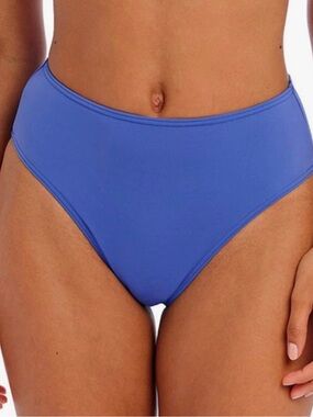Freya Jewel Cove High-Waist Bikini Bottom in Plain Azure-size XL, MSRP $48